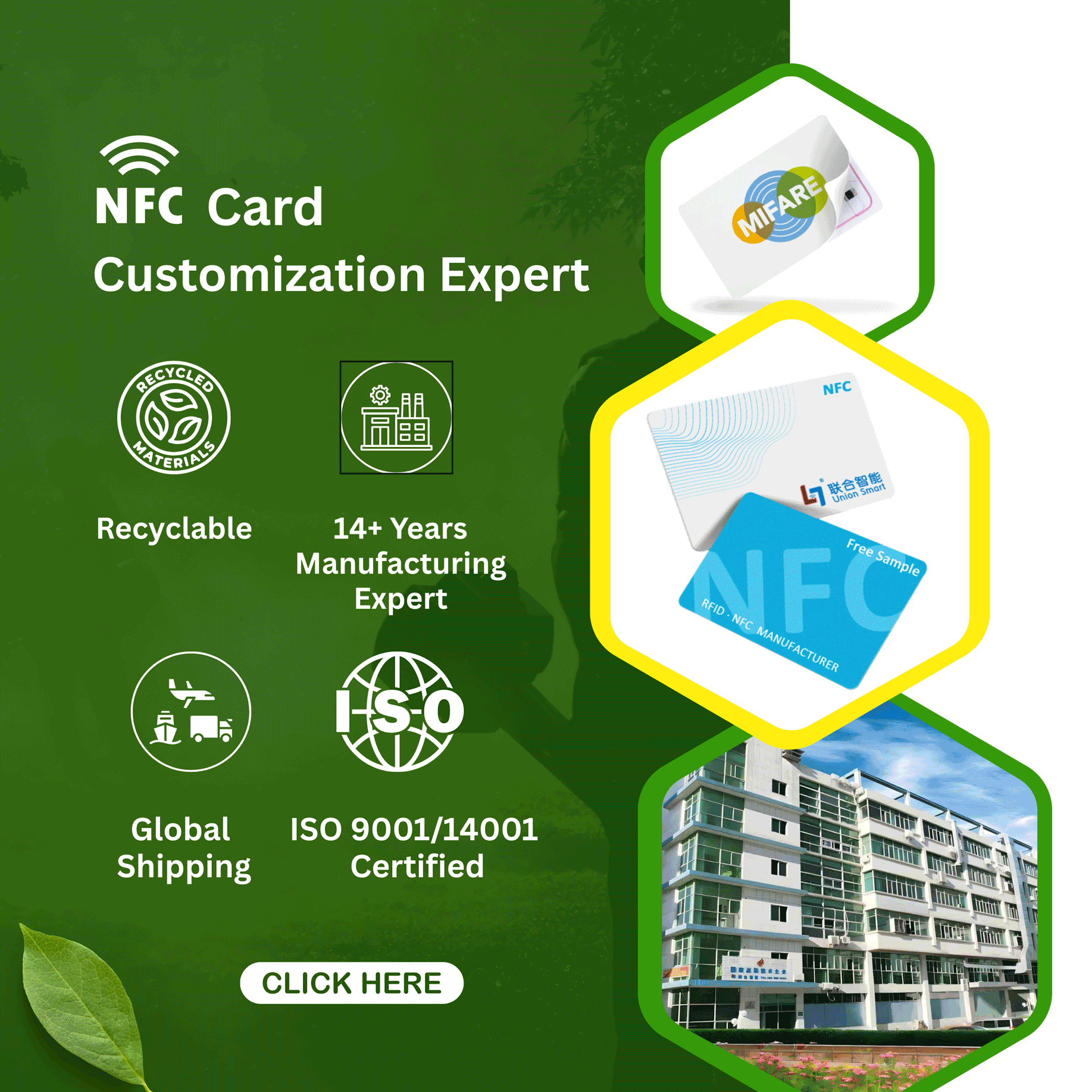 RFID paper card is biodegradable and 100% PVC free. An RFID paper card integrates Radio Frequency Identification technology into a thin, flexible paper-based card. It uses a tiny RFID chip and antenna embedded within the card to enable wireless data transfer, often for purposes like access control or identification.